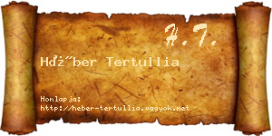 Héber Tertullia névjegykártya